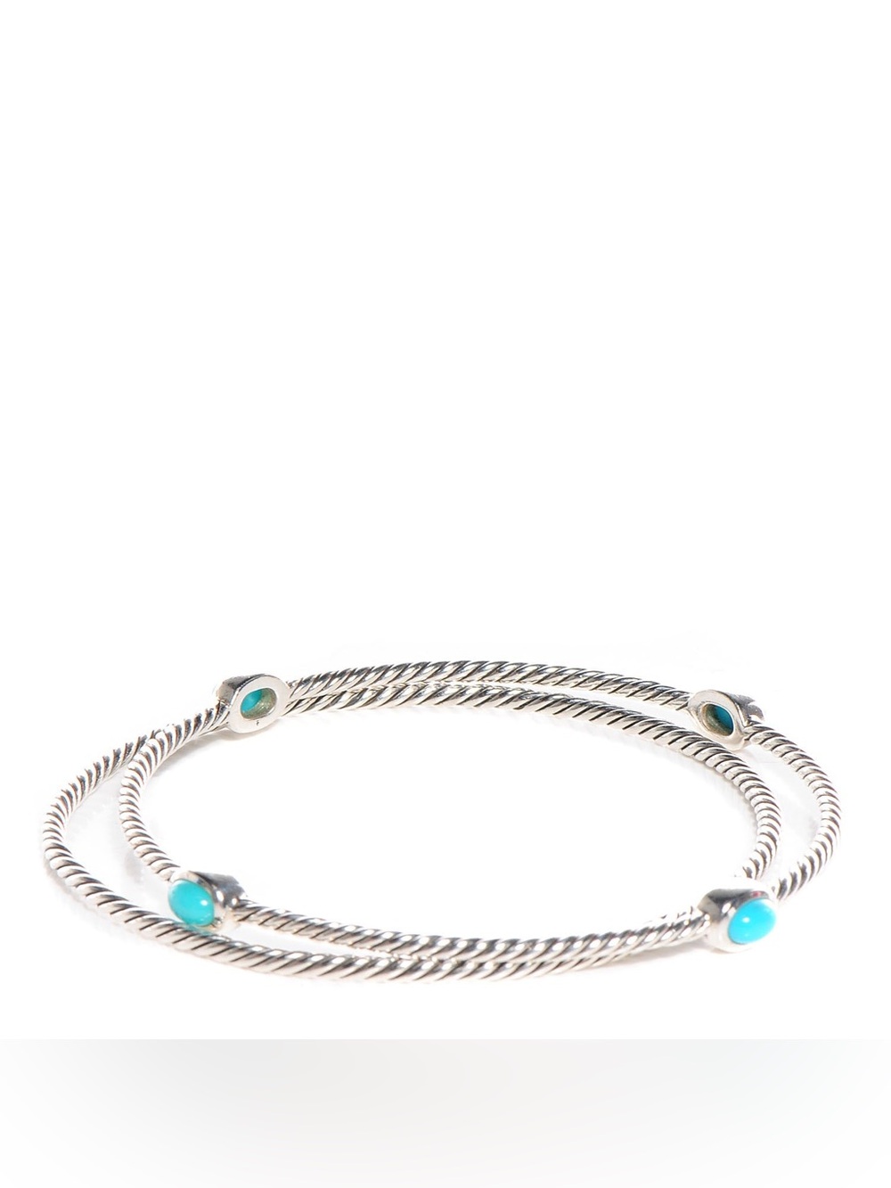 David Yurman Turquoise Metro Station Cable Bracelet Sterling Silver 925